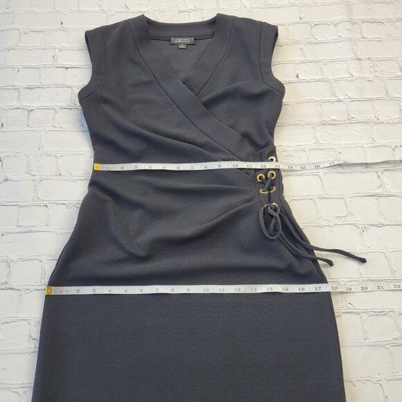 Tahari Woman’s Black Side Lace Up Faux Wrap Dress size 2 - Picture 5 of 13